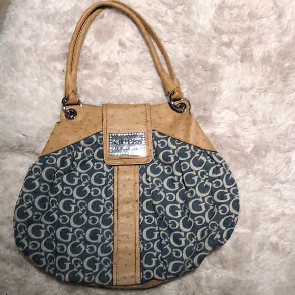 Guess Handbags - GUESS Los Angeles Signature Denim Hobo